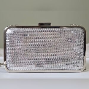 ​Silver Sequin Rectangular Box Clutch ✨ Wedding Cocktail Party Y2K Retro Glam